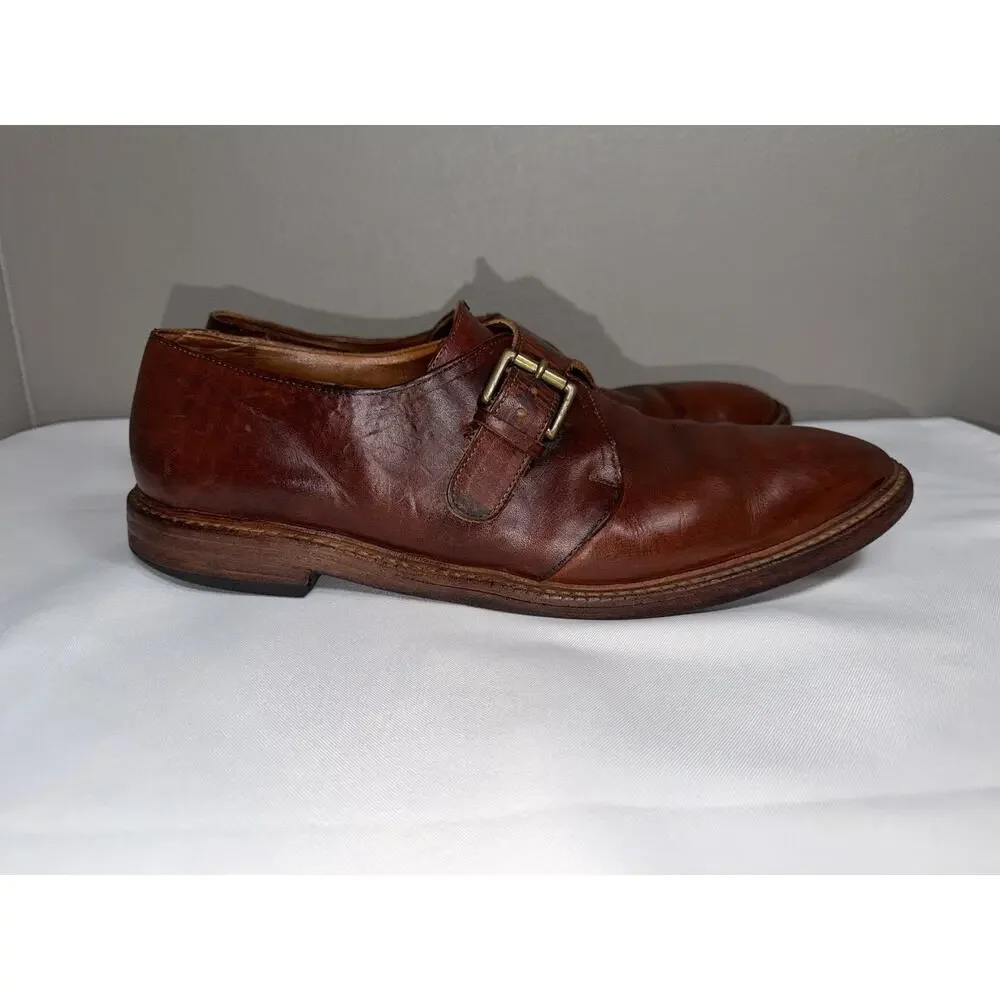 Allen Edmonds Lubbock Brown Leather Monk Strap Size 14 D